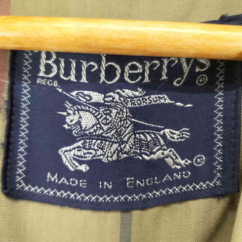 バーバリーズ BURBERRYS イングランド製 コットン51 ポリ49 裏地チェック ステンカラーコート メンズ