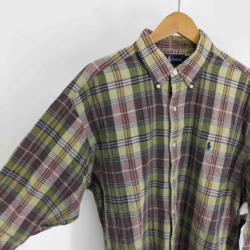 ラルフローレン RALPH LAUREN ポニー刺繍 マドラスチェック コットン B.D L/S シャツ メンズ import:L