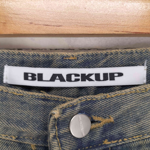 BLACKUP ジッパーフライ ウォッシュド フェード ストレートデニムパンツ Y2K レディース L