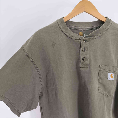 カーハート Carhartt ロゴ ワッペン ヘンリーネック S/S Tシャツ メンズ import:L