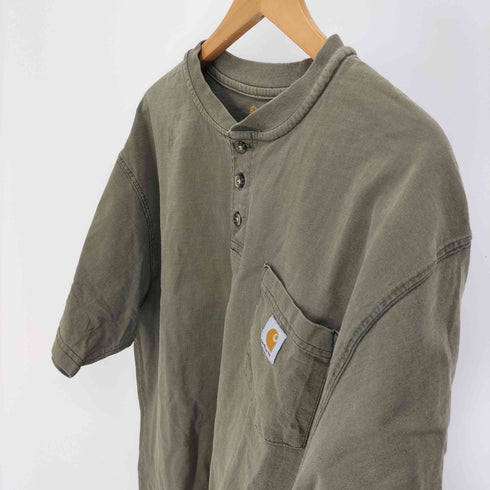 カーハート Carhartt ロゴ ワッペン ヘンリーネック S/S Tシャツ メンズ import:L