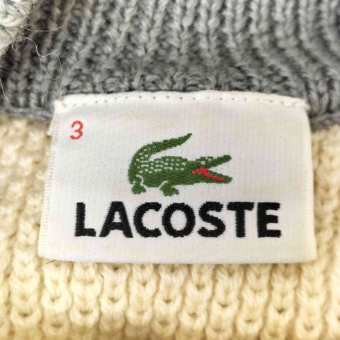 ラコステ LACOSTE ビックピケウールプルオーバー ビッグボーダー メンズ JPN:3
