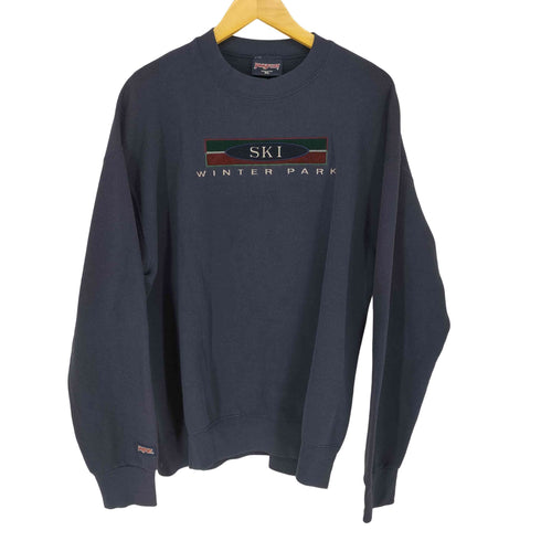 ジャンスポーツ JanSport USA製 SKI WINTER PARK ボックス刺繍 クルーネックスウェット トレーナー メンズ XL