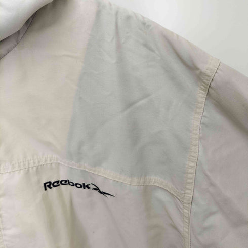 リーボック Reebok 裏地フリース ロゴ 刺繍 ジップアップ フーデッド ナイロン ジャケット メンズ import:M