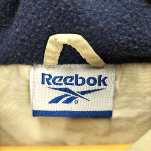 リーボック Reebok 裏地フリース ロゴ 刺繍 ジップアップ フーデッド ナイロン ジャケット メンズ import:M