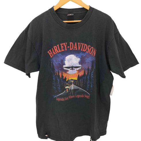 ハーレーダビッドソン HARLEY-DAVIDSON 00S USA製 PRECISION PAWTUCKET 両面プリント ダメージ加工 S/S Tシャツ コピーライト2002 メンズ import:XL