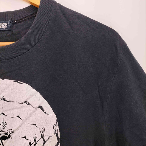 EASY RIDER スカル バイク バイカー Tシャツ 袖&裾シングル メンズ