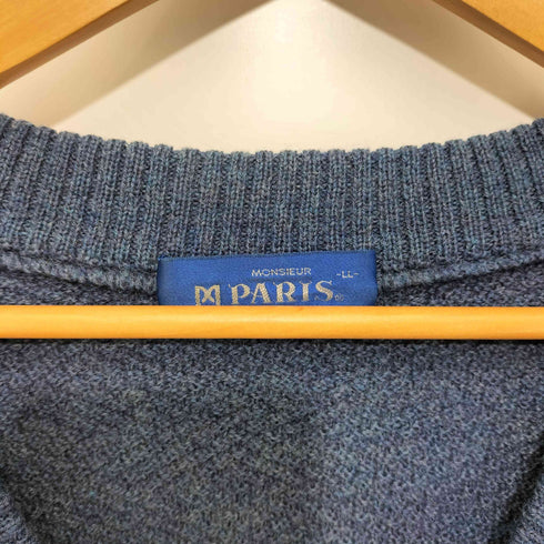 MONSIEUR PARIS ワンポイント刺繍Vネックニット メンズ LL