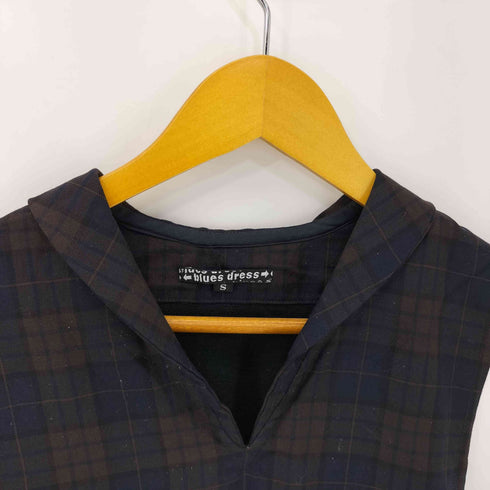 BLUESDRESS スキッパー ノースリーブ チェック切替 カットソー レディース JPN:S