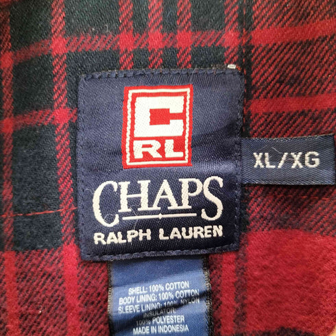 チャップスラルフローレン CHAPS RALPH LAUREN オイルドコットン ジャケット 裏地チェック柄 メンズ JPN:XL
