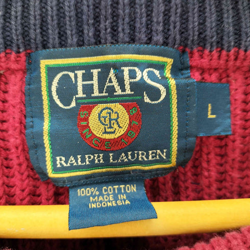 チャップスラルフローレン CHAPS RALPH LAUREN エンブレム刺繍 クルーネックニット メンズ JPN:L