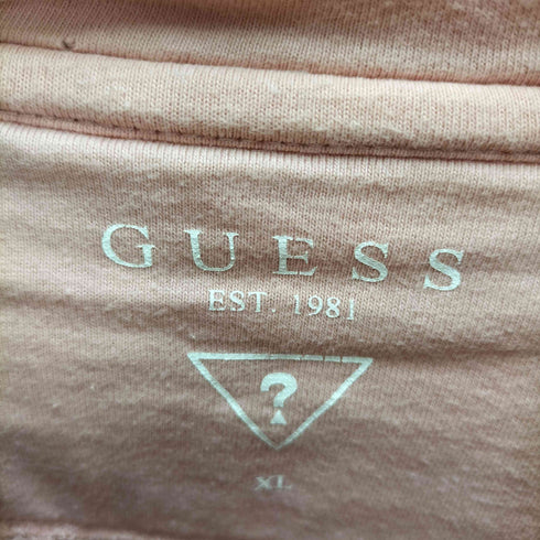 ゲス GUESS アイコン ロゴ フロッキー プリント プル―オーバー パーカー メンズ import:XL