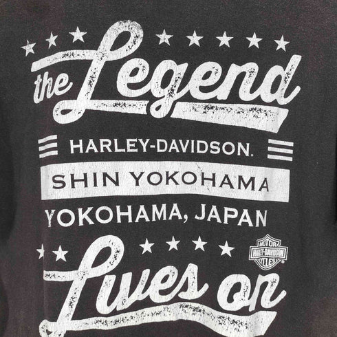 ハーレーダビッドソン HARLEY-DAVIDSON メキシコ製 ALSTYLEボディ 新横浜 プリント Tシャツ メンズ import:M