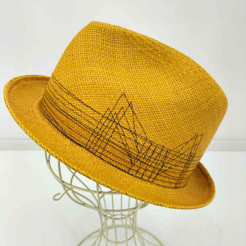 San Francisco Hat サンフランシスコハット ステッチリボン パナマハット 中折れ ストローハット メンズ L-XL