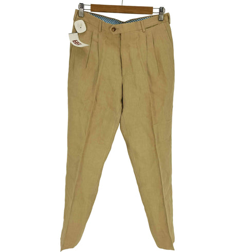 エトロ ETRO イタリア製 OPTI ジップ 2タック テーパード リネン スラックス パンツ メンズ 48