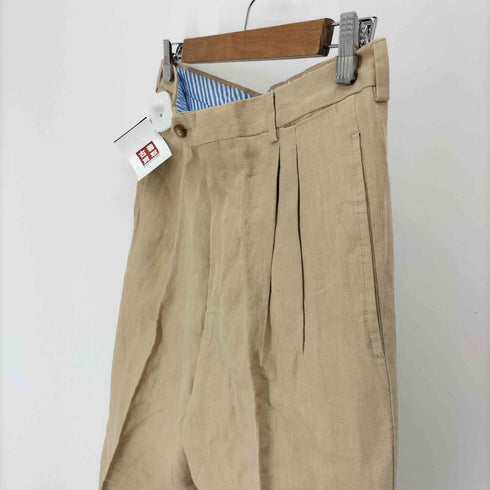 エトロ ETRO イタリア製 OPTI ジップ 2タック テーパード リネン スラックス パンツ メンズ 48