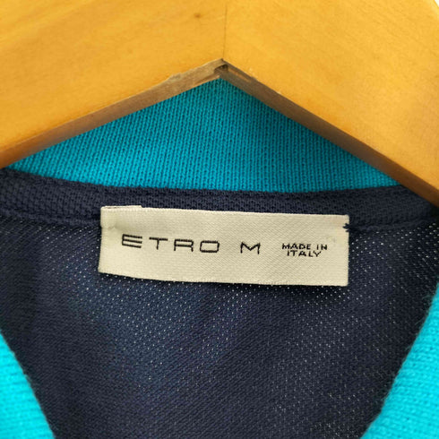 エトロ ETRO イタリア製 ワンポイント 刺繍 襟裏 ペイズリー柄 ポロシャツ メンズ import:M
