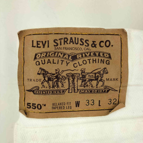 リーバイス Levis 90S 550 ホワイトデニムパンツ ボタン裏575 USA製 メンズ 33/32