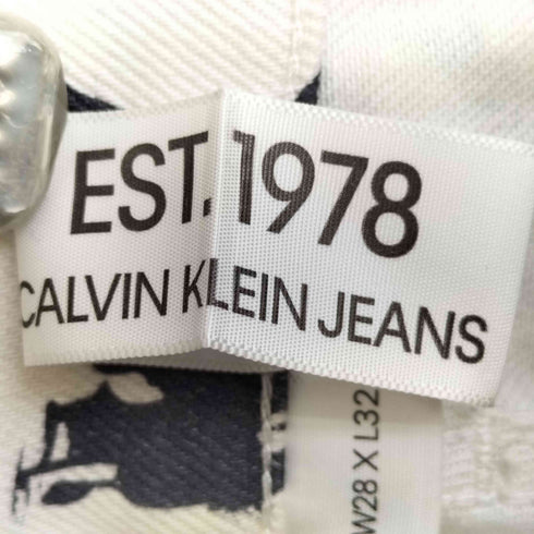 カルバンクライン CALVIN KLEIN ES.1978 NARROW 総柄 スリムデニム メンズ W28/L32