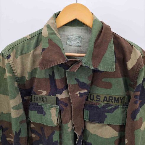 ユーエスアーミー U.S. ARMY 80S COAT COMBAT CAMOUFLAGE ウッドランドカモ マルチポケット シャツジャケット メンズ