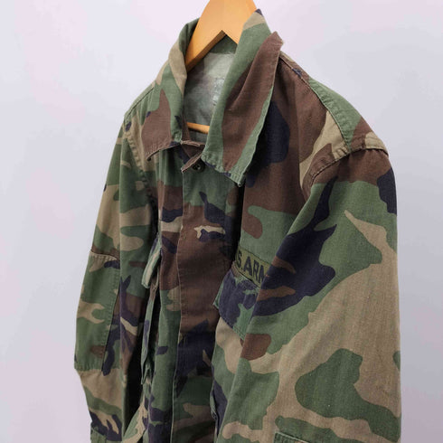 ユーエスアーミー U.S. ARMY 80S COAT COMBAT CAMOUFLAGE ウッドランドカモ マルチポケット シャツジャケット メンズ