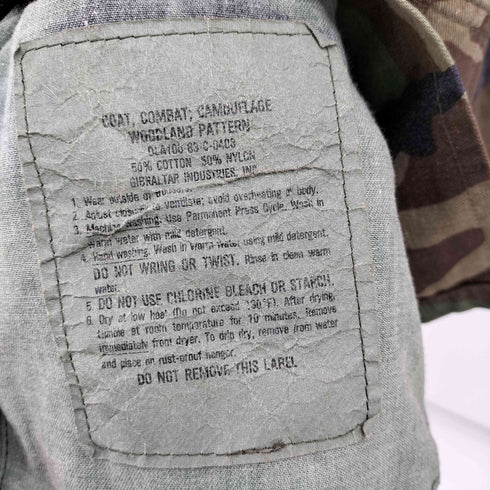 ユーエスアーミー U.S. ARMY 80S COAT COMBAT CAMOUFLAGE ウッドランドカモ マルチポケット シャツジャケット メンズ