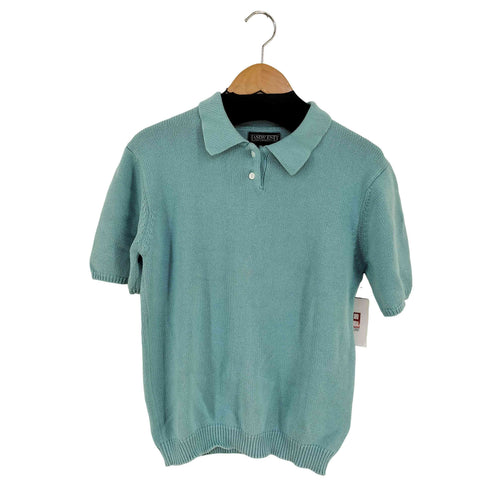ランズエンド LANDS END USA製 コットン ニットポロ レディース import:S