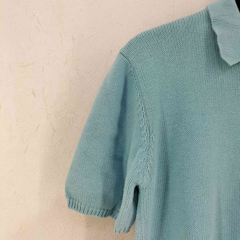 ランズエンド LANDS END USA製 コットン ニットポロ レディース import:S