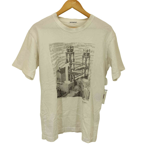 90S HUISTENBOSCH 画家 だまし絵 トロンプルイユ 滝 アート プリント S/S Tシャツ シングルステッチ メンズ