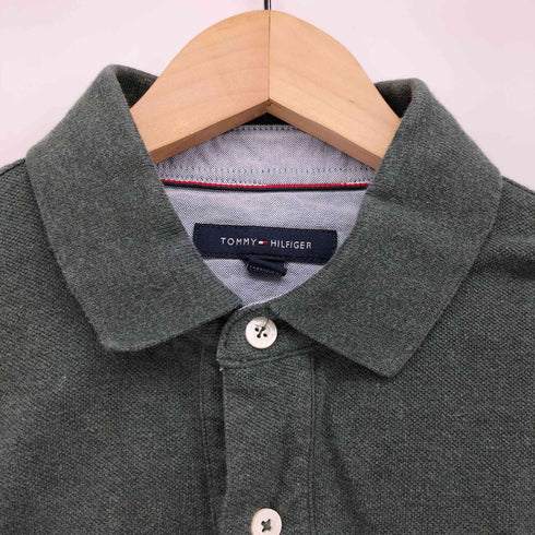 トミーヒルフィガー TOMMY HILFIGER ロゴ刺繍 L/S ポロ シャツ メンズ import:M