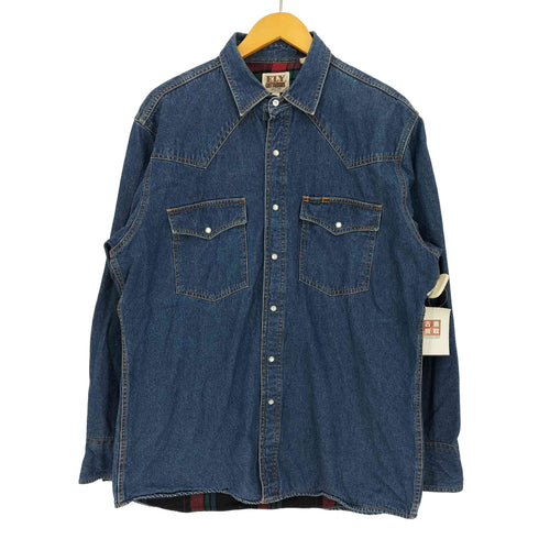エリーキャトルマン ELY CATTLEMAN ダブルフェイス 裏地ネル デニム ウエスタン シャツ メンズ import:L