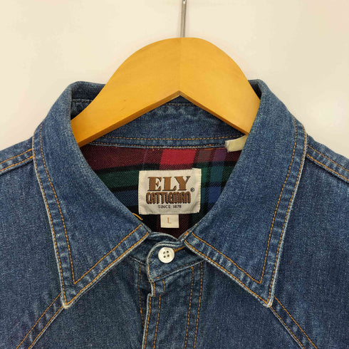 エリーキャトルマン ELY CATTLEMAN ダブルフェイス 裏地ネル デニム ウエスタン シャツ メンズ import:L