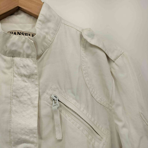 HANSELL エポレット 袖ジップ 比翼 ジャケット レディース import:M