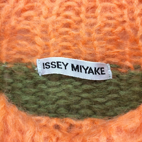 イッセイミヤケ ISSEY MIYAKE 97SS シルク混 ハイネックケーブルニット レディース JPN:M