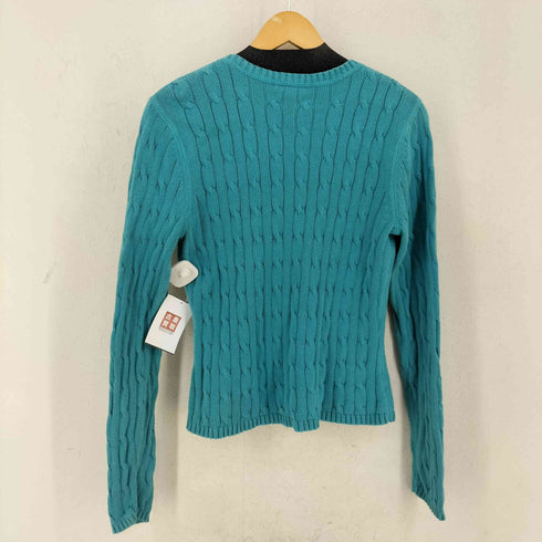 ポロジーンズカンパニーラルフローレン POLO JEANS COMPANY RALPH LAUREN MADE IN HONGKONG 裾ロゴ ケーブルコットンニット レディース import:M