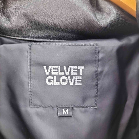 VELVET GLOVE ラムレザー ラグランスリーブ ダウン ジャケット Y2K ユニセックス レディース import:M