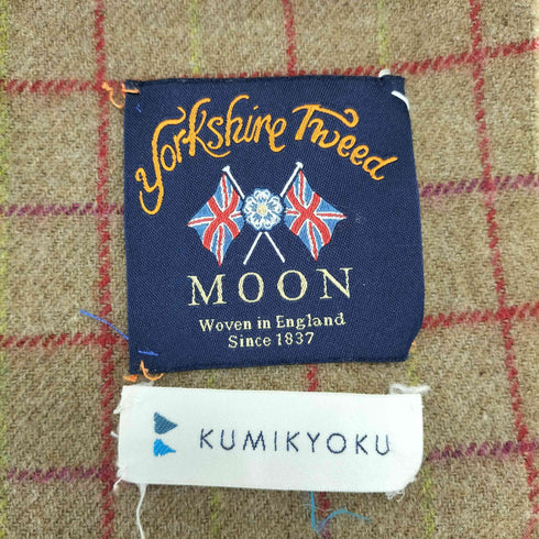 クミキョク 組曲 yorkshine tweed ウールペンシルチェックマフラー メンズ