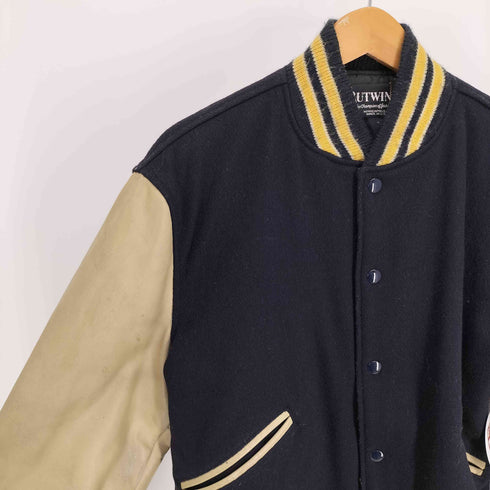 バトウィン BUTWIN 80S USA製 裏地 キルティング アーム レザー ウール スタジアム ジャケット スタジャン メンズ
