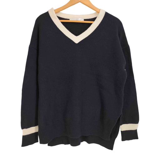 ティアラ Tiara カシミア混配色Vネックニット レディース