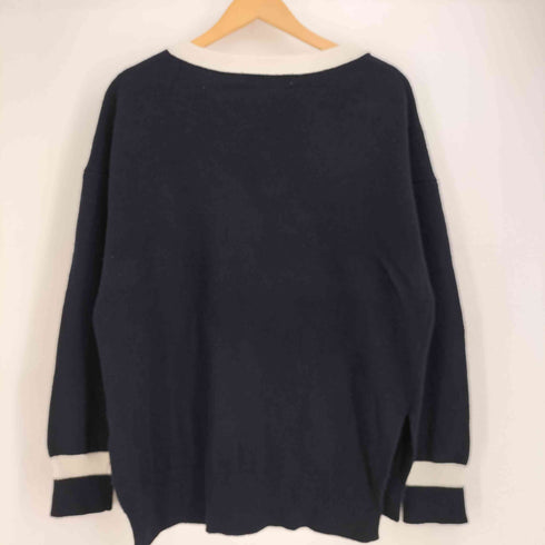 ティアラ Tiara カシミア混配色Vネックニット レディース