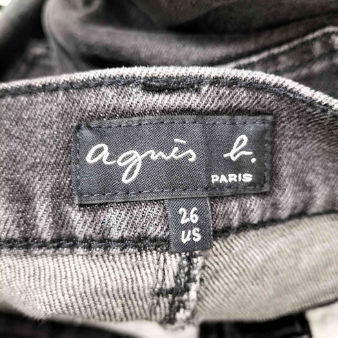 アニエスベー agnes b. ジッパーフライブラックデニムパンツ レディース US:26-27