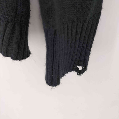 スカルロゴ アクリルニット ダメージ加工 メンズ import:XXL