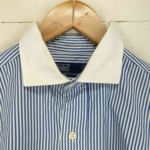 ポロバイラルフローレン Polo by RALPH LAUREN 襟切替 ストライプL/Sシャツ メンズ 15 1/2-34