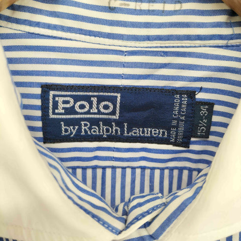 ポロバイラルフローレン Polo by RALPH LAUREN 襟切替 ストライプL/Sシャツ メンズ 15 1/2-34