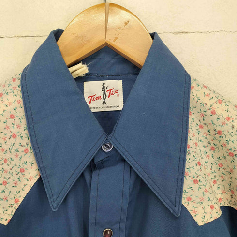 TEM TEX 70s 花柄 ウエスタンシャツ メンズ 15 1/2