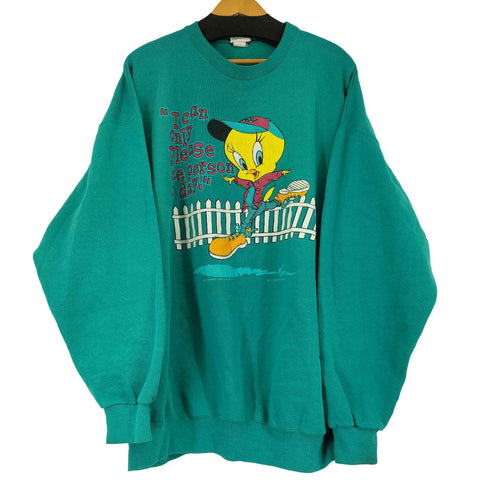 90s USA製 キャラクタープリントクルーネックスウェット メンズ 3XL