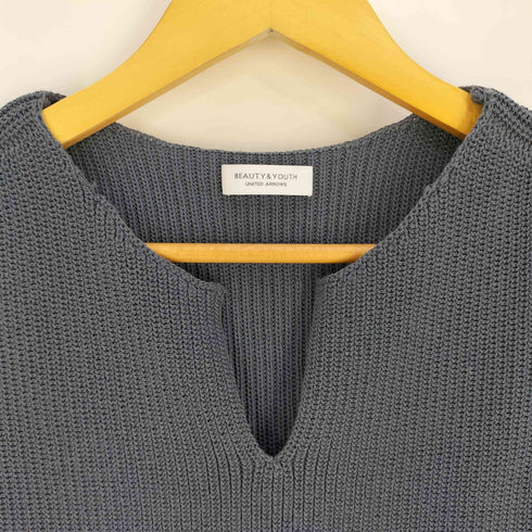 ビューティーアンドユースユナイテッドアローズ BEAUTY & YOUTH UNITED ARROWS スリットネックノースリーブニットプルオーバー レディース
