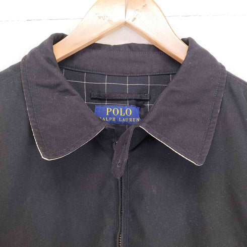 ポロラルフローレン POLO RALPH LAUREN 裏地チェックポニー刺繍スウィングトップ ブラック メンズ