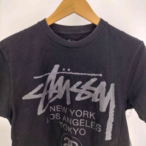 ステューシー Stussy NEW YORK LOS ANGELES TOKYO 両面プリント コットン クルーネック Tシャツ レディース import:S