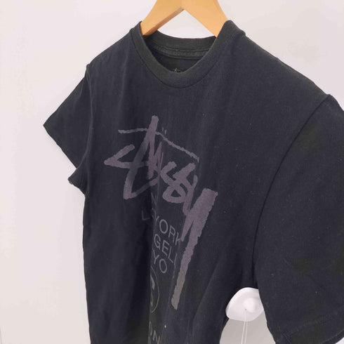 ステューシー Stussy NEW YORK LOS ANGELES TOKYO 両面プリント コットン クルーネック Tシャツ レディース import:S